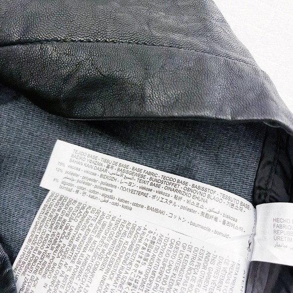 Zara Black A-Line Mini Skirt Front Pockets Silver Buttons SZM - Picture 2 of 6